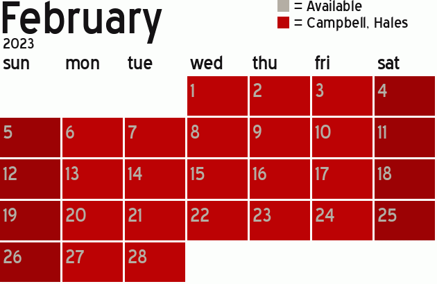 Missionary Dinner Calendar