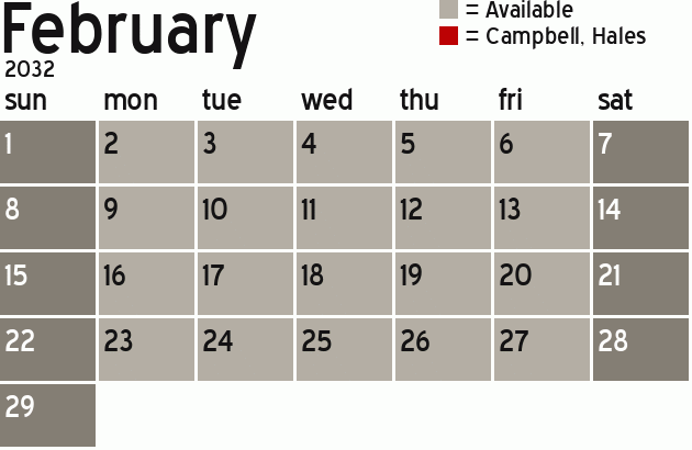 Missionary Dinner Calendar