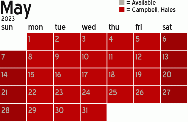 Missionary Dinner Calendar