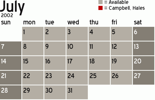 Missionary Dinner Calendar