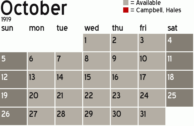 Missionary Dinner Calendar