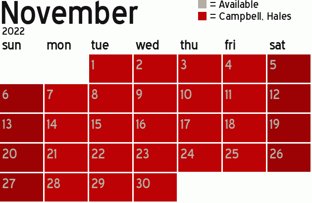 Missionary Dinner Calendar
