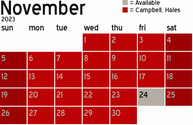 Missionary Dinner Calendar