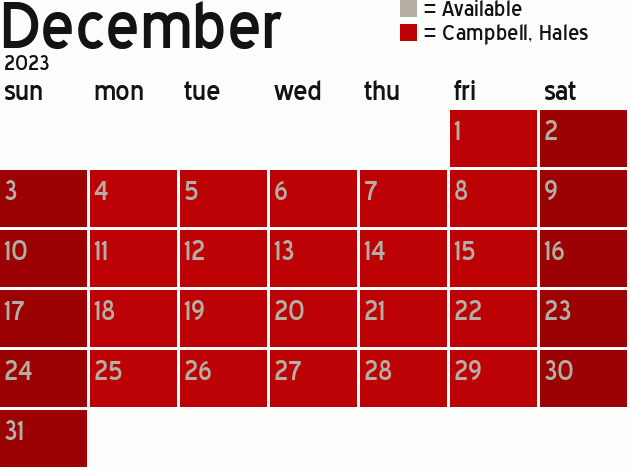 Missionary Dinner Calendar